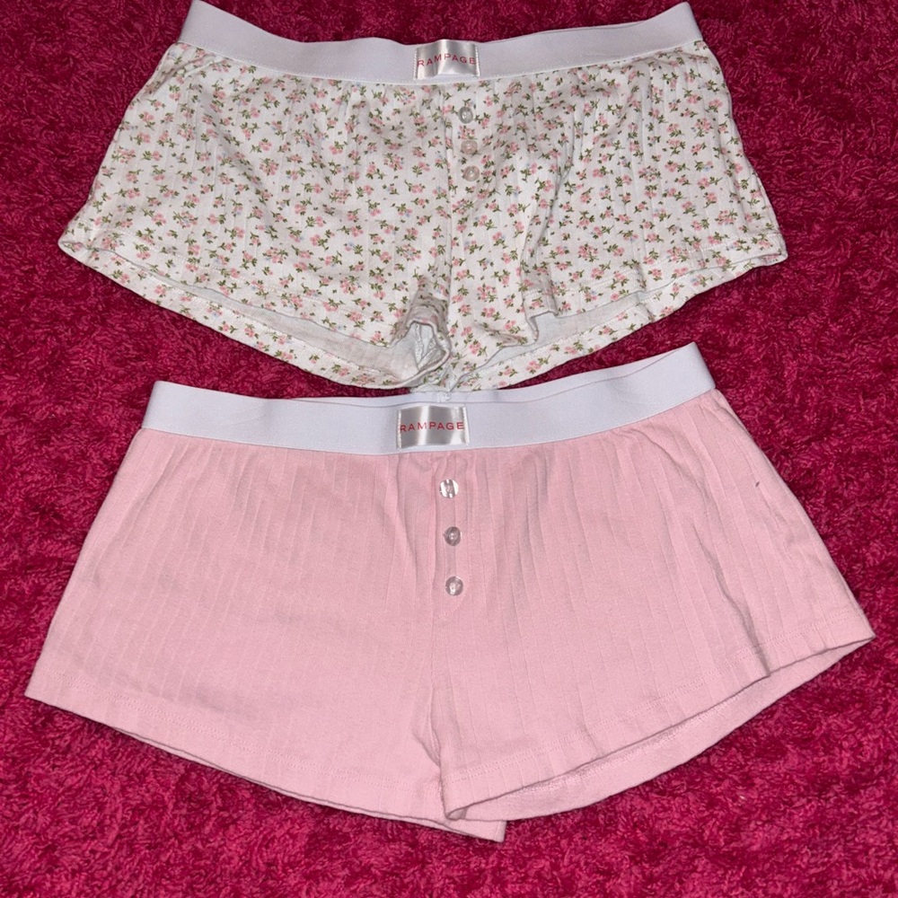 Rampage Floral and Pink Women's Pajama Shorts Set